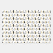 ブラック&素朴金ゴールドクリスマストナディアエバーグリーン ラッピングペーパーシート (正面2)