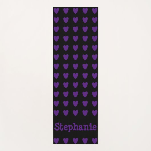 ブラック(紫ハート) ヨガマット (正面)