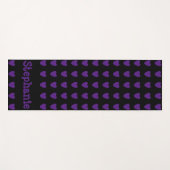 ブラック(紫ハート) ヨガマット (正面(横))