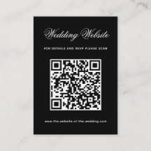 ブラック 結婚式 ウェブサイト QRコード シンプル カリグラフィー