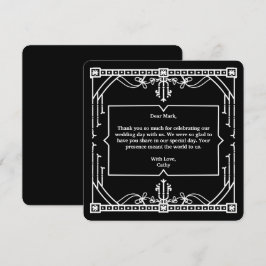 ブラック 結婚式 サンクスカード サンキューカード
