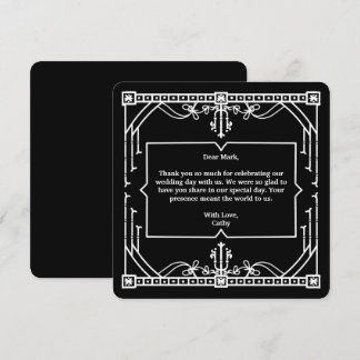 ブラック 結婚式 サンクスカード サンキューカード