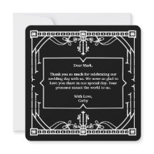 ブラック 結婚式 サンクスカード