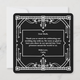 ブラック 結婚式 サンクスカード サンキューカード