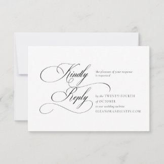 ブラック 結婚式 RSVP カード