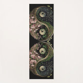 ブラック – 緑とピンクのインとヤン瞑想 ヨガマット (正面)