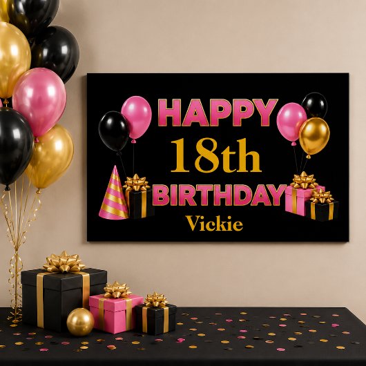 ブラック 誕生日おめでとう 何歳でも ポスター