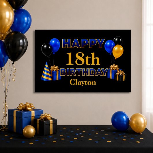 ブラック 誕生日おめでとう 何歳でも ポスター