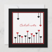 ブラック&赤いハートアンビナシャリパーティの招待状 招待状 (裏面)