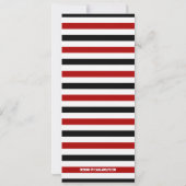 ブラック│赤スポーティ卒業パーティーチケット 招待状 (裏面)