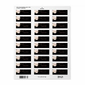 ブラック&赤面バラフローラストリングラ結婚イト ラベル (フルシート)