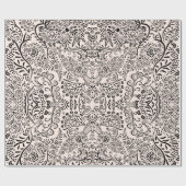 ブラック&赤面ピンクメンディペイズリーインディアンパターン ラッピングペーパー (フラット)