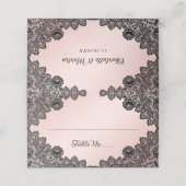 ブラック&赤面フローラレース結婚ズ プレイスカード (外部開封)