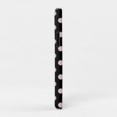 ブラック&赤面ライトピンク水玉模様ドット Case-Mate iPhoneケース (裏面/右)