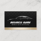 ブラック&車の金ゴールドカーモダンの詳細を自動表示 名刺 (正面)