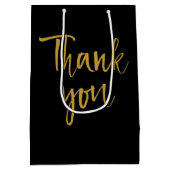ブラック&金ゴールドありがとう ミディアムペーパーバッグ (裏面)