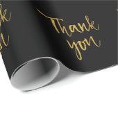 ブラック&金ゴールドありがとう ラッピングペーパー (ロールコーナー)