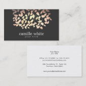 ブラック&金ゴールドおよびピンクフォイルお洒落ルック葉スの 名刺 (正面/裏面)