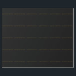 ブラック&金ゴールドかわいいミニマリストの名前 ラッピングペーパー<br><div class="desc">フォント、背景画像と色、文字キャラクターを簡単に変更できる。</div>