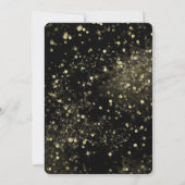 ブラック&金ゴールドきらめくライトグラムブライダルシャワー 招待状 (裏面)