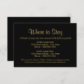 ブラック&金ゴールドどこ結婚ズアコモデーション エンクロージャーカード (正面/裏面)