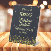 ブラック&金ゴールドの素晴らしい60歳の誕生日へようこそ 台座サイン