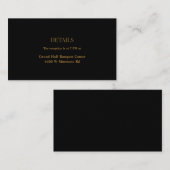 ブラック/金ゴールドの結婚詳細・エンクロージャ・カード エンクロージャーカード (正面/裏面)