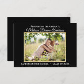 ブラック/金ゴールドの背景 – 3時間365日の発表 招待状 (正面/裏面)