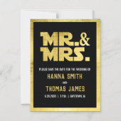 ブラック・金ゴールドのSci Fiテーマ マグネット招待状 (正面)