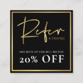 ブラック&金ゴールドは友人のLux Glamビジネスロゴを参照 紹介カード (正面)
