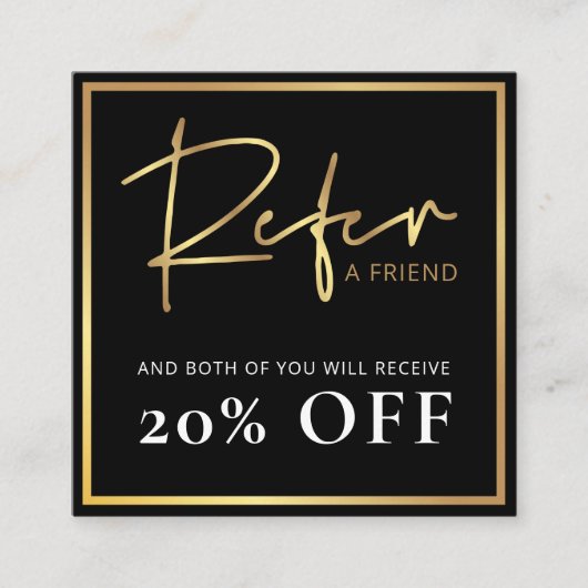 ブラック&金ゴールドは友人のLux Glamビジネスロゴを参照 紹介カード (正面)