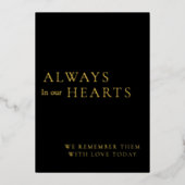 ブラック&金ゴールドは常に当社のハートのサイン結婚に 箔シーズンカード (正面)