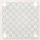 ブラック&金ゴールドアイリッシュケルト結び目模様&クロス ガラスコースター (裏面)