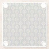 ブラック&金ゴールドアイリッシュケルト結び目模様&クロス ガラスコースター (裏面)