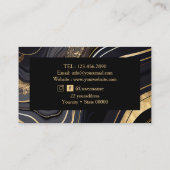 ブラック&金ゴールドアガテマーブルネイルアーティスト 名刺 (裏面)