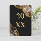 ブラック&金ゴールドアゲートゲードグリッターニューイヤーホリデイ シーズンカード (スタンド正面)