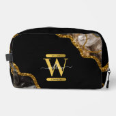 ブラック&金ゴールドアゲートゲードグリッターモノグラム ドップキット (正面)