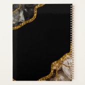 ブラック&金ゴールドアゲートゲードグリッターモノグラム プランナー手帳 (裏面)