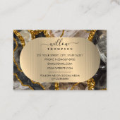 ブラック&金ゴールドアゲートゲードグリッター大理石 名刺 (裏面)