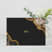 ブラック&金ゴールドアゲートゲードグリッター結婚ズ セーブザデート (スタンド正面)