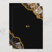 ブラック&金ゴールドアゲートゲードグリッター結婚ズ セーブザデート (正面/裏面)