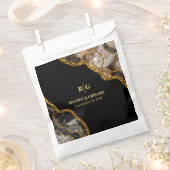 ブラック&金ゴールドアゲートゲードグリッター結婚ズ フェイバーバッグ (クリップ留めされた状態)