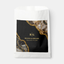 ブラック&金ゴールドアゲートゲードグリッター結婚ズ フェイバーバッグ