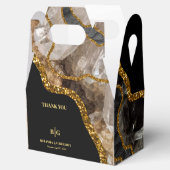 ブラック&金ゴールドアゲートゲードグリッター結婚ズ フェイバーボックス (オープン)