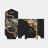 ブラック&金ゴールドアゲートゲードグリッター結婚ズ フェイバーボックス (折り畳みなし)