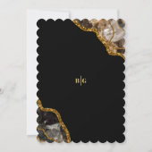 ブラック&金ゴールドアゲートゲードグリッター結婚ズ 招待状 (裏面)