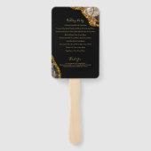 ブラック&金ゴールドアゲートゲードグリッター結婚式 プログラム ハンドファン (裏面)