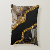 ブラック&金ゴールドアゲートゲードグリッター アクセントクッション (裏面(縦))