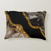 ブラック&金ゴールドアゲートゲードグリッター アクセントクッション (裏面)