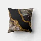 ブラック&金ゴールドアゲートゲードグリッター クッション (裏面)